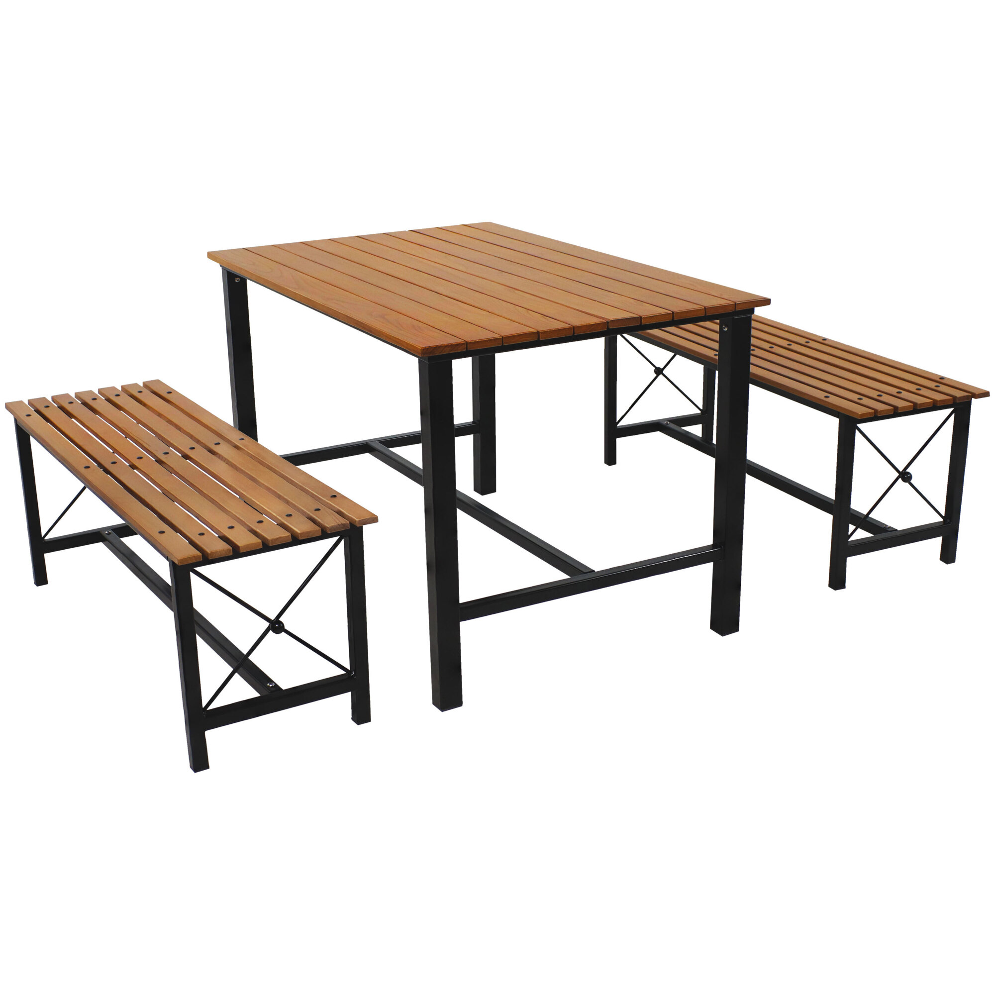 Sunnydaze Decor, 3-Piece Chestnut Patio Dining Set, Pieces (qty.) 3 Primary Color Brown, Seating Capacity 4 Model# DMR-935-942-2
